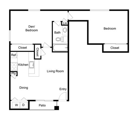 Palencia Apartments in Dallas, Texas Two Bedroom Floor Plan